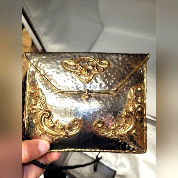 Vintage Mixed Metal Ornate Box Purse - Gold/Silver/Copper Baroque Casket Bag